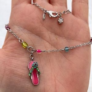 Vintage Avon beachy pink flip-flop anklet.  Cute! 1990s’ 10 inches.